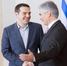 Bundeskanzler Faymann empfängt neuen griechischen Regierungschef Tsipras 090215