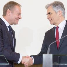 Treffen Bundeskanzler Faymann EU-Ratspräsident Tusk 010316