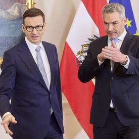 Bundeskanzler Nehammer trifft polnischen Ministerpräsidenten Moraweicki zu Ukraine Krieg 090322